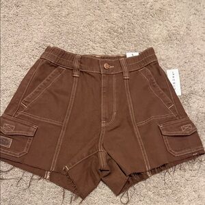 PacSun High Rise Brown Cargo Shorts